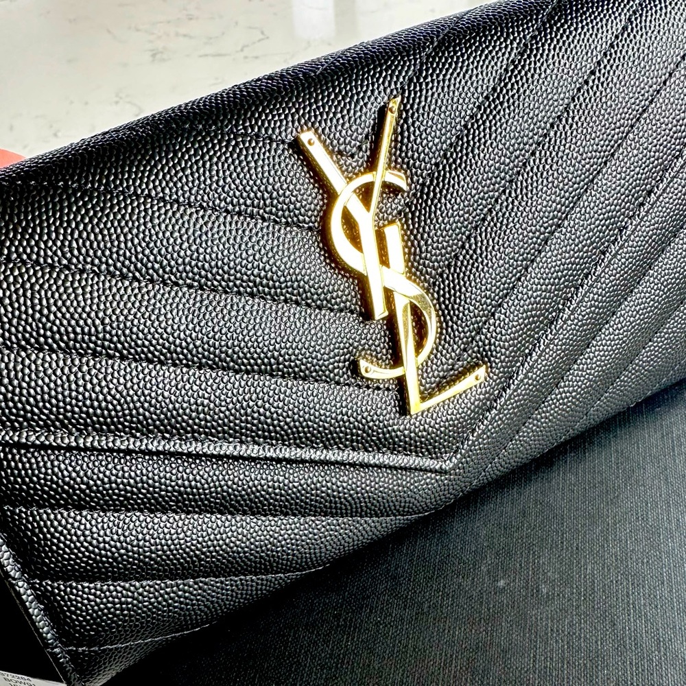Saint Laurent CASSANDRE MATELASSÉ LARGE FLAP WALLET IN LAMBSKIN